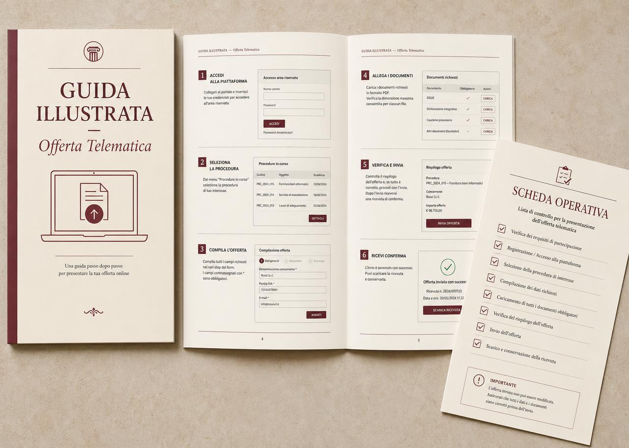 Pagine della Guida Illustrata all'offerta telematica e Scheda Operativa Personale